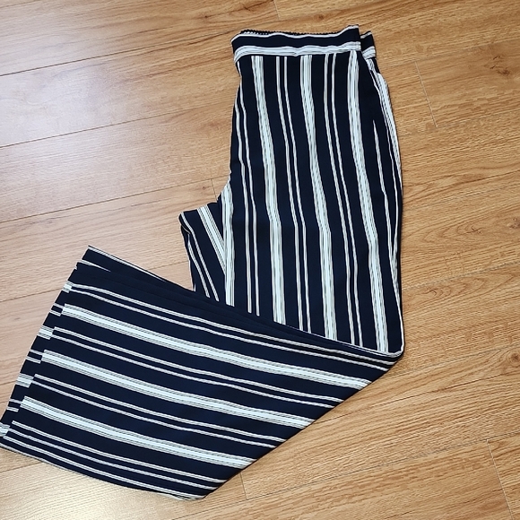 TanJay Blue and White Striped Trousers - Picture 1 of 4